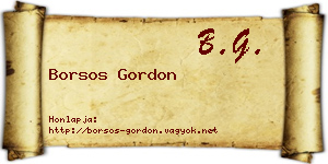 Borsos Gordon névjegykártya